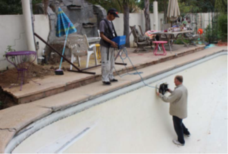 游泳池壁上進(jìn)行根系測繪 游泳池壁上進(jìn)行根系測繪